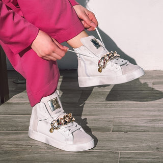 Sneakers Raquel con catena bianco VV21106