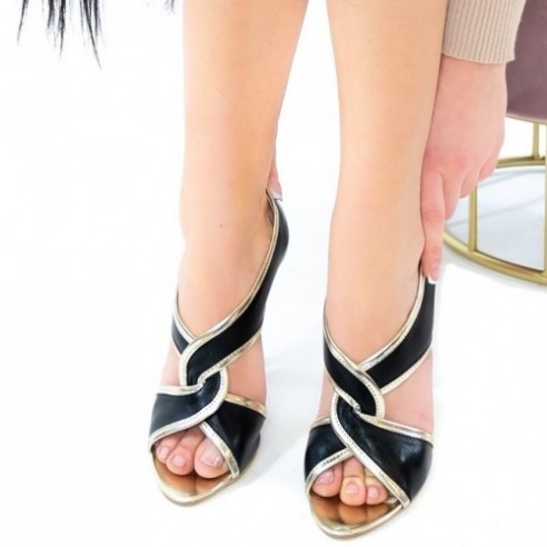 black sandal with heel SL2122