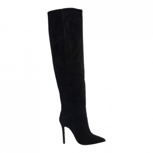 Victoria black suede boot with 11 cm...