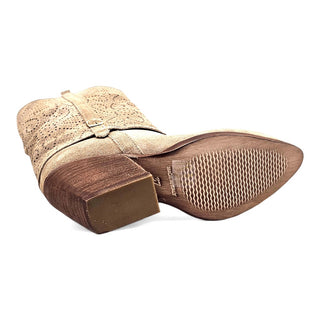 Viviana Vi VV26307 Ohio Perforated Suede Texan Ankle Boots in Mink