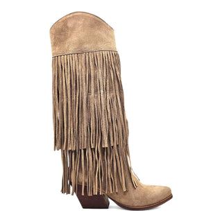 Viviana Vi VV26304 Indiana Texan boot in mink suede with fringes