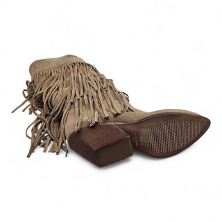 Stivale texano Indiana in camoscio visone con frange Viviana Vi VV26304