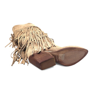 Stivale texano Indiana in camoscio visone con frange Viviana Vi VV26304
