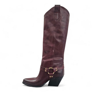 Stivale texano nevada in pelle bordeaux vintage Viviana Vi VV26310