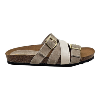 Sandalo Capri in camoscio e pelle sabbia Viviana Vi VV25302