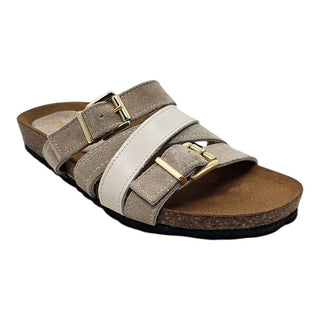 Sandalo Capri in camoscio e pelle sabbia Viviana Vi VV25302