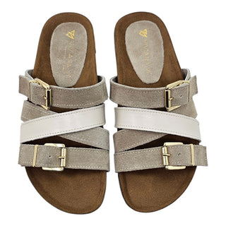 Sandalo Capri in camoscio e pelle sabbia Viviana Vi VV25302