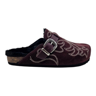 Sabots western en daim bordeaux Viviana Vi VV26104