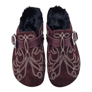 Sabots western en daim bordeaux Viviana Vi VV26104