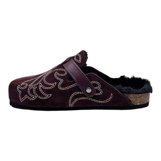 Sabots western en daim bordeaux Viviana Vi VV26104