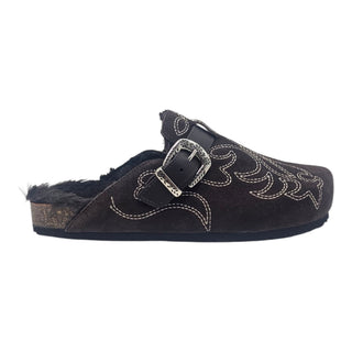 Viviana Vi VV26104 chocolate suede Western mules