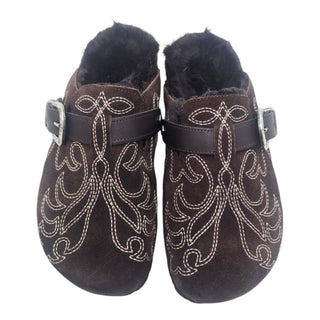 Viviana Vi VV26104 chocolate suede Western mules