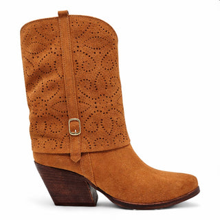 Stivaletti texani Ohio traforati in camoscio cuoio Viviana Vi VV26307