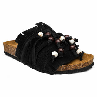 Sandalo Bahia in camoscio nero e frange Viviana Vi VV25303