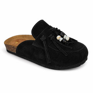 Sabot Samira in camoscio nero con frange Viviana Vi VV25301
