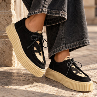 Mocassino Marie nero mucca VV25204