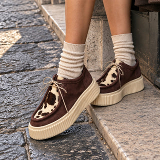 Mocassino Marie cioccolato mucca VV25204