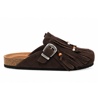 Sabot Aspen in camoscio cioccolato con Frange Viviana Vi VV26103