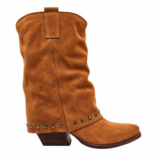 Texanische Stiefelette Houston aus cognacfarbenem Wildleder Viviana Vi VV26311