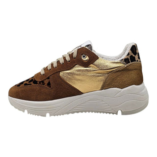 Sneakers Springfield in camoscio cuoio e cavallino VV24600