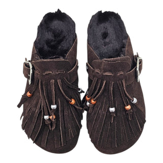 Sabot Aspen in camoscio cioccolato con Frange Viviana Vi VV26103