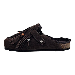 Sabot Aspen in camoscio cioccolato con Frange Viviana Vi VV26103