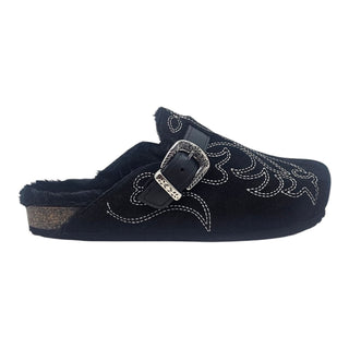 Sabot western en daim noir Viviana Vi VV26104