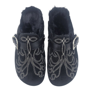 Sabot western en daim noir Viviana Vi VV26104