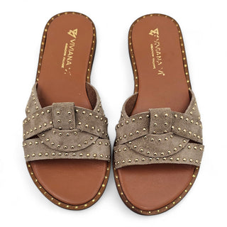 Sandalo Dalia con micro borchie in camoscio visone Viviana Vi VV26313