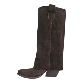 Stivale texano Kensington in camoscio testa di moro Viviana Vi VV26319