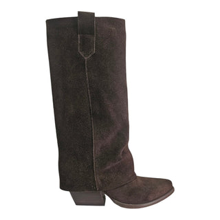 Stivale texano Kensington in camoscio testa di moro Viviana Vi VV26319