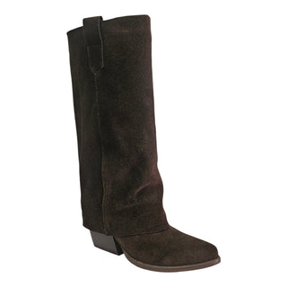Stivale texano Kensington in camoscio testa di moro Viviana Vi VV26319