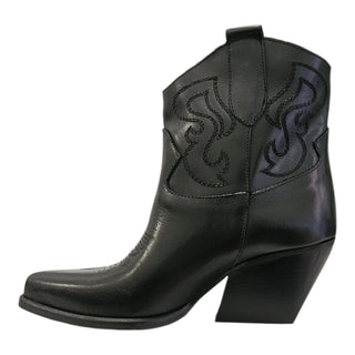 Bottines texanes Phoenix en cuir noir Viviana Vi VV26321