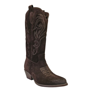 Stivale texano Dallas in camoscio testa di moro Viviana Vi VV26326