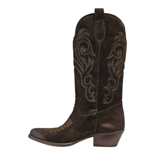 Stivale texano Dallas in camoscio testa di moro Viviana Vi VV26326