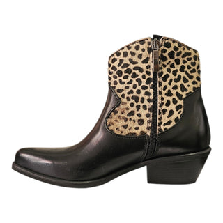 Stivaletto texano Sierra in pelle nero e cavallino Viviana Vi VV26328