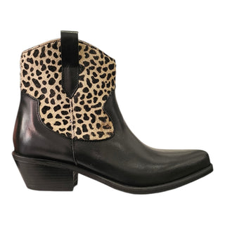 Stivaletto texano Sierra in pelle nero e cavallino Viviana Vi VV26328