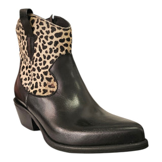 Stivaletto texano Sierra in pelle nero e cavallino Viviana Vi VV26328