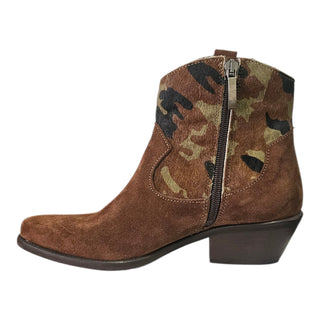 Stivaletto texano Sierra in camoscio sigaro e cavallino Viviana Vi VV26328