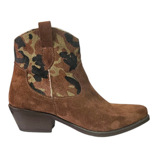 Stivaletto texano Sierra in camoscio sigaro e cavallino Viviana Vi VV26328