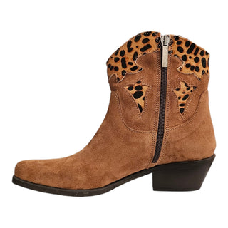Stivaletto texano Avalon in camoscio cuoio e cavallino Viviana Vi VV26329