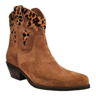 Stivaletto texano Avalon in camoscio cuoio e cavallino Viviana Vi VV26329