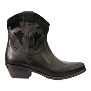 Stivaletto texano Avalon in pelle nero e cavallino nero Viviana Vi VV26329