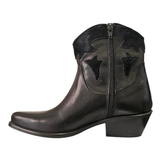 Stivaletto texano Avalon in pelle nero e cavallino nero Viviana Vi VV26329