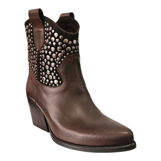 Stivaletto texano Chelsea Studs in pelle testa di moro Viviana Vi VV26333
