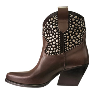 Stivaletto texano Chelsea Studs in pelle testa di moro Viviana Vi VV26333