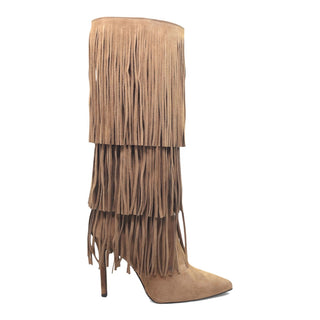 Viviana Vi VV26500 Zaira 11cm Stiletto Heel Suede Mink Boot