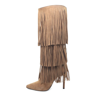 Viviana Vi VV26500 Zaira 11cm Stiletto Heel Suede Mink Boot