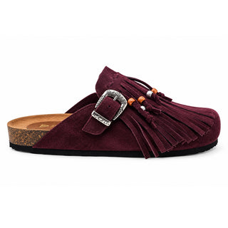 Sabot Aspen in camoscio borgogna con Frange Viviana Vi VV26103