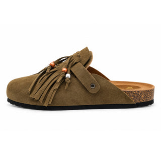Sabot Aspen in camoscio taupe con Frange Viviana Vi VV26103